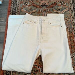 H&M Women’s Cream Straight Jeans